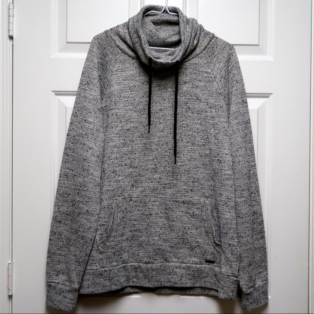 Express Cowl Neck Mens Fleece Pullover Size Large Gray